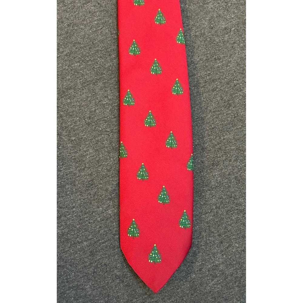 Vintage Robert Talbott Christmas Tree Tie 3"x56.5" Silk Blend Hand Sewn USA